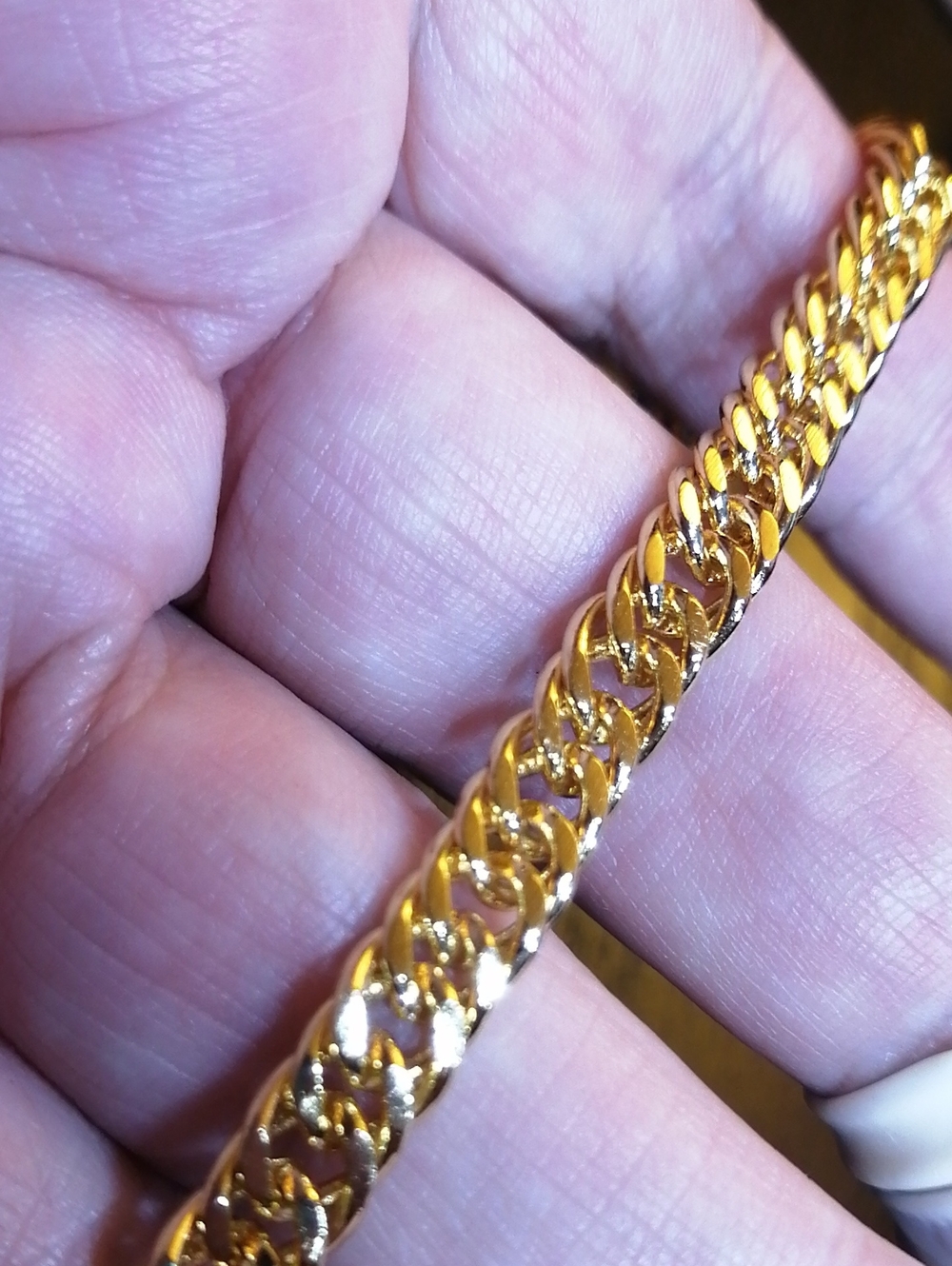 18K Yellow Gold Plated Cuban Link Men's Women's New Shiny Bracelet